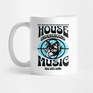 HOUSE MUSIC  - Underground Cat (Black/Blue) Mug